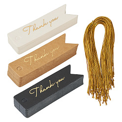 (52) Непрозрачная лаванда 75 шт. 3 цветные картонные бумажные подарочные бирки, Золотое тиснение слова спасибо подарочные бирки с биркой уплотнения шнура полиэстера и стяжками закрутки металлической проволоки, разноцветные, подарочная бирка: 2x7x0.05см, отверстие : 4 мм, 25 шт / цвет
