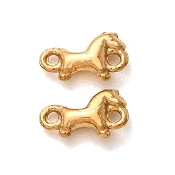 Real 18K Gold Plated 304 Stainless Steel Connector Charms, Horse Links, Ion Plating(IP), Long-Lasting Plated, Real 18K Gold Plated, 5x8x2mm, Hole: 1mm