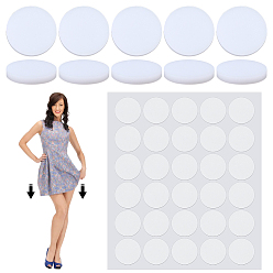 Белый 10шт. плоские круглые акриловые доски, с 100шт. пластиковых круглых двусторонних клейких полосок, белые, 29.5x4.5 мм