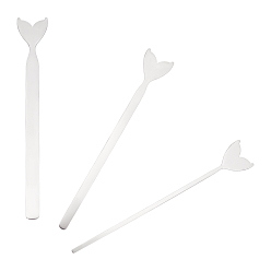 Нержавеющая Сталь Цвет 3шт 3 стиль браслет из нержавеющей стали рыбий хвост пустые полоски, для изготовления браслета-манжеты своими руками, заготовки для штамповки и гравировки металла, цвет нержавеющей стали, 15.2x0.3~2.3x0.2 см, 1 шт / стиль