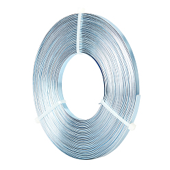 Серебро Алюминиевая проволока, плоская проволока, ободок для изготовления украшений из кабошонов, серебряные, 5x1 мм, около 10 м / рулон