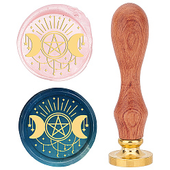 Луна Латунная восковая печать с деревянной ручкой, для diy scrapbooking, луна, 25 мм