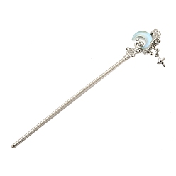 Луна Палочки для волос из лунного камня, аксессуары для волос из сплава для женщин и девочек, луна, 170 мм