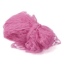 Cerise Polyester Lace Ribbon, Wavy Trim, Flower, for Jewelry Making, Cerise, 7/8 inch(22mm), about 10.94 Yards(10m)/pc