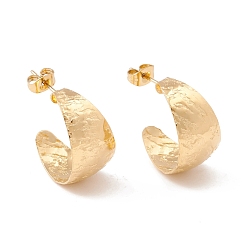 Золотой Ионное покрытие (ip) 304 массивные серьги-гвоздики в форме буквы «С» из нержавеющей стали, полукруглые серьги для женщин, золотые, 22x12 мм, штифты : 0.7 мм