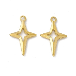 Золотой Вакуумное покрытие pvd 304 подвески из нержавеющей стали, звезды прелести, золотые, 27.5x17x2.5 мм, отверстие : 2 мм