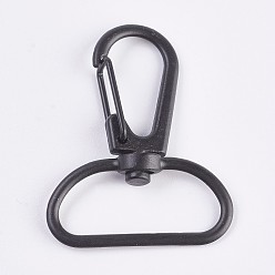 Gunmetal Alloy Swivel Lobster Claw Clasps, with Iron Findings, Gunmetal, 39x31x5.5mm, Hole: 8.5x26.5mm