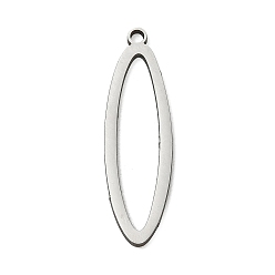 Stainless Steel Color 201 Stainless Steel Pendants, Oval Charms, Cut-Out, Stainless Steel Color, 29x8.5x1mm, Hole: 1.5mm