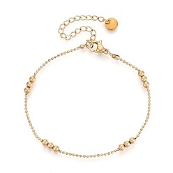 Настоящее золото 14K 304 круглые браслеты из нержавеющей стали, реальный 14 k позолоченный, 6-7/8x1/8 дюйм (17.5x0.3 см)