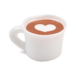 Перу Непрозрачные кабошоны из смолы, кофе с сердцем, Перу, 18x24x13 мм