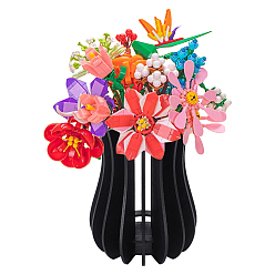 Черный Деревянные пазлы, фигурки-вазы для цветов, для украшения рабочего стола домашнего офиса, чёрные, готовый продукт: 160x220 мм