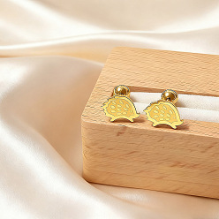 Hedgehog 304 из нержавеющей стали серьги, реальный 18 k позолоченный, еж, 6 мм