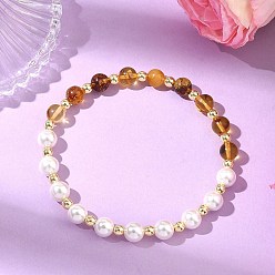 (52) Непрозрачная лаванда Женские браслеты из натуральных и синтетических ракушек, стрейч браслеты, круглые, золотые, разноцветные, бусины : 6 мм и 6.5 мм, внутренний диаметр: 2.13 дюйм (5.4 см)