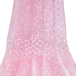 Pink Нейлоновая ткань, с пайетками в горошек, аксессуары, розовые, 1600x0.2 мм, 2 м / шт