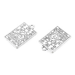 Antique Silver Rack Plating Alloy Pendants, Cadmium Free & Nickel Free & Lead Free, Tarot Charms, Antique Silver, The Star XVII, 23.5x14.5x1.5mm, Hole: 1.8mm