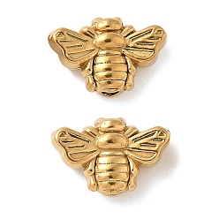 Настоящее золото 18K 304 из нержавеющей стали бусы, ионное покрытие (ip), моль, реальный 18 k позолоченный, 7x11x4 мм, отверстие : 1.4 мм