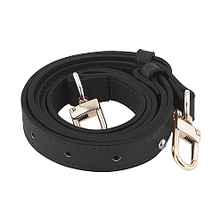 Noir Bandoulière en cuir véritable, fermoirs alliage pivotantes, pour accessoires de remplacement de sangles de sac, noir, 102x1.8x0.3 cm, fermoir: 48x26x7 mm