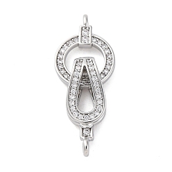 Платина Латунь прозрачный кубический цирконий застегивается на застежки, без кадмия, без никеля и без свинца, плоско-круглые, платина, 31 мм