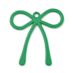 Морско-зеленый Подвески из сплава, окрашеные, бантом прелести, цвета морской волны, 35.5x32.5x1.5 мм, отверстие : 2.5 мм