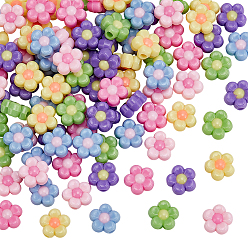 (52) Непрозрачная лаванда 1пакет непрозрачных акриловых бусин, цветок, два тона, разноцветные, 12x12.5x6 мм, отверстие : 2.8 мм, 100 шт / пакет