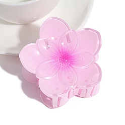 Pink Цветочные пластиковые заколки для волос с когтями, аксессуары для волос для женщин и девочек, розовые, 70x63 мм