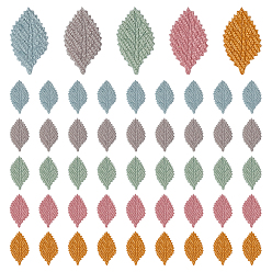 (52) Непрозрачная лаванда 50 шт. 5 цвета лист ткань украшения аксессуары, разноцветные, 29.5x16.5x1 мм, 10 шт / цвет