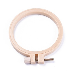 Peachpuff Gestickter Kunststoffrahmen mit Kreuzstich, Nähwerkzeug Zubehör, Ring, peachpuff, 200x10 mm, Innendurchmesser: 175 mm