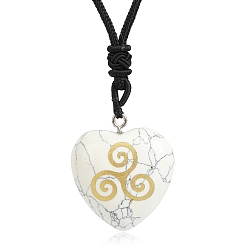 Говлит Ожерелья с подвеской из натурального говлита ко Дню Святого Патрика, сердце, 26.77 дюйм (68 см)