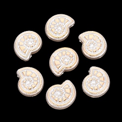 Marfil Cuentas de perlas de imitación de plástico abs, metal dorado enlaced, concha, blanco cremoso, 18.5x15.5x5.5 mm, agujero: 1.8 mm, Sobre 532 unidades / 500 g