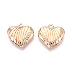 Light Gold Пластмассовые подвески ccb, сердце, золотой свет, 25.2x26.2~26.7x6 мм, отверстие : 1.8 мм