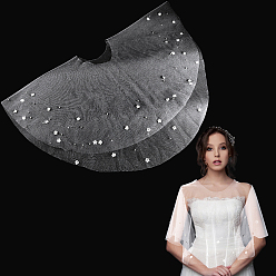 Белый Воротники из полиэстера и тюля для женщин, свадебная шаль, белые, 610x920x6.5 мм