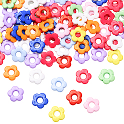 (52) Непрозрачная лаванда Непрозрачные акриловые бусины, цветок, разноцветные, 19x19x3.5 мм, отверстие : 1.4 мм, 100 шт / комплект