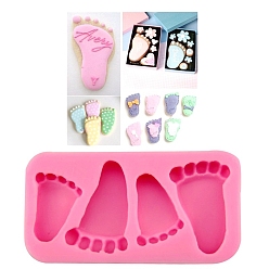 Pink Пищевые силиконовые формы, формы помады, для украшения торта поделки, цвет шоколада, конфеты плесень, Следы, розовые, 47.5x90x11.5 мм