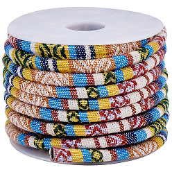 Разноцветный 1 рулон этнических шнуров из полиэстера, для diy craft, красочный, 7x5 мм, 10 ярдов / ролл