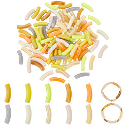 (52) Непрозрачная лаванда 100 шт 10 стили непрозрачные акриловые бусины, изогнутая трубка, разноцветные, 31~32x9.~10x7.5~8 мм, отверстие : 1.8 мм, 10 шт / стиль