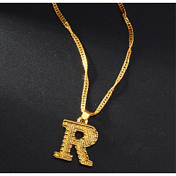 Letter R Латунные кулоны, золотые, Буква R, 17.72 дюйм (45 см)