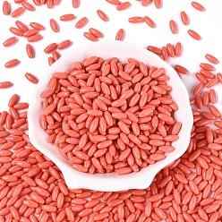 Коралловый Стеклянный бисер непрозрачных цветов, овальные, коралл, 9x4 мм, отверстие : 1.2 мм, Около 1875 шт / фунт