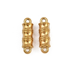 Plaqué 18K Or Véritable 304 charmes de connecteur en acier inoxydable, liens en bambou, placage ionique (ip), plaqué longue durée, réel 18 k plaqué or, 12.5x3.5mm, Trou: 0.8mm