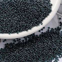 (RR362) Ruby Lined Emerald Luster MIYUKI Round Rocailles Beads, Japanese Seed Beads, (RR362) Ruby Lined Emerald Luster, 15/0, 1.5mm, Hole: 0.7mm, about 5555pcs/bottle, 10g/bottle