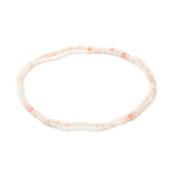 Розовый Опал Эластичный браслет из круглых бусин из натурального розового опала, украшения из драгоценных камней для женщин, внутренний диаметр: 2-3/8 дюйм (6.1 см), бусины : 2 мм