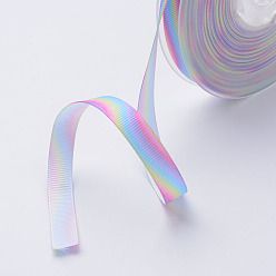 Разноцветный Полиэстер Grosgrain ленты, напечатанный, красочный, 3/8 дюйм (9 мм), около 100 ярдов / рулон (91.4 м / рулон)
