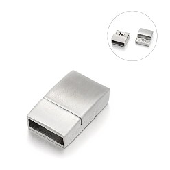 Нержавеющая Сталь Цвет Матовый, устойчивый к потускнению 304 прямоугольные магнитные застежки из нержавеющей стали с приклеиваемыми концами, цвет нержавеющей стали, 22.5x14x7 мм, отверстие : 12x4 мм