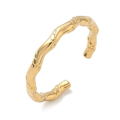 Золотой 304 открытые кольца-манжеты из нержавеющей стали для женщин, бамбук, золотые, 2.7 мм, внутренний диаметр: 18.2 мм