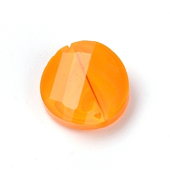 Orange Nachahmung Jade Glasperlen, Flachrund, orange, 14x6.5 mm, Bohrung: 1.2 mm