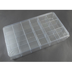 Прозрачный Пластиковые бисера контейнеры, коробка, прозрачные, 29x16.5x4.7 см