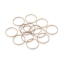 Antik Bronze Messing Verbinderring, Nickel frei, Antik Bronze, 22x0.7~1 mm, Bohrung: 21 mm