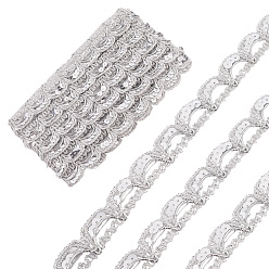 Серебро 25 лента из полиэстера в ярдах, аксессуары для одежды, серебряные, 3/4 дюйм (20 мм)