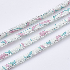 Pink Круглые ПУ кожаные шнуры, розовые, 3 мм, около 10.93 ярдов (10 м) / рулон