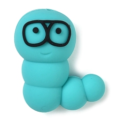 Темная Орхидея Фокусные бусины из пищевого силикона гусеница, изготовление ожерелий diy, темные орхидеи, 30x28x18.5 мм, отверстие : 2.5 мм