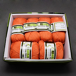 Темно-Оранжевый Мягкие детские нити, с бамбукового волокна и шелка, темно-оранжевый, 1 мм, о 50 г / рулон, 6 рулонов / коробке